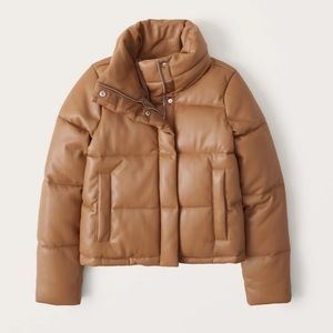 Abercrombie Vegan Leather Puffer Jacket